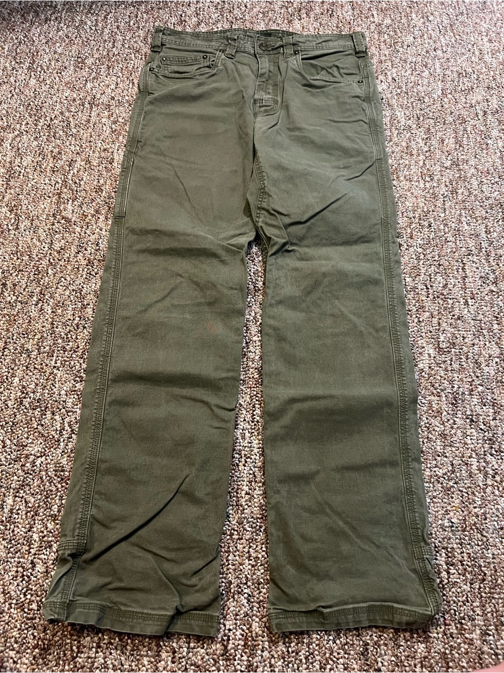 PrAna Men’s Green Cargo Outdoor Utility Organic Cotton Pants Size 32x32